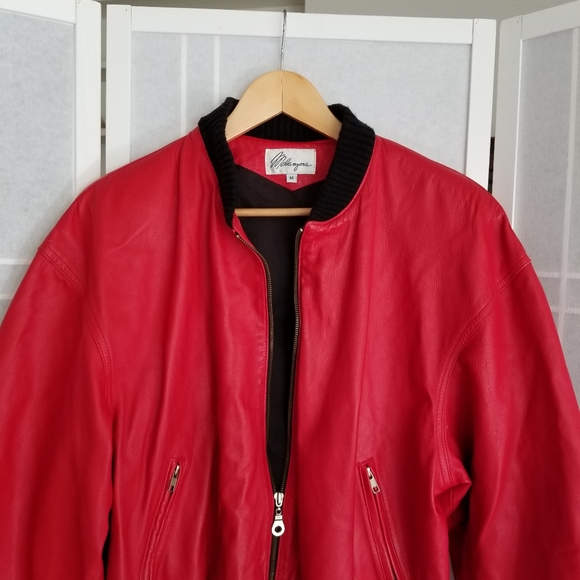 Vintage genuine leather  bomber jacket red - Picture 6 of 8